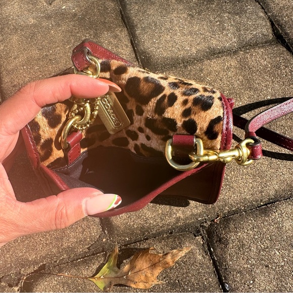 Coach Leopard Print Colorblock Mini Wallet Crossbody - Picture 5 of 7